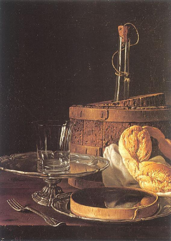 Melendez, Luis Eugenio Still-Life with a Box of Sweets and Bread Twists